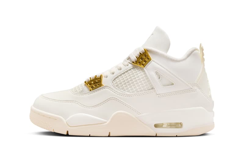 輝くゴールドのアクセントが目を引く新作 エアジョーダン 4 メタリックゴールド が国内発売決定 Air Jordan 4 Sail Metallic Gold AQ9129-170 Release Date info store list buying guide photos price