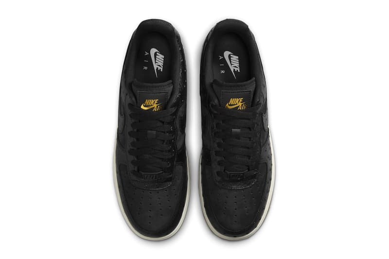 ナイキからアッパーをブラックで統一したエアフォース1“ブラックオーストリッチ”が登場 Official Look At the Nike Air Force 1 Low "Black Ostrich" DZ2708-002 Black/Sail-Gum Light Brown leather af1 low