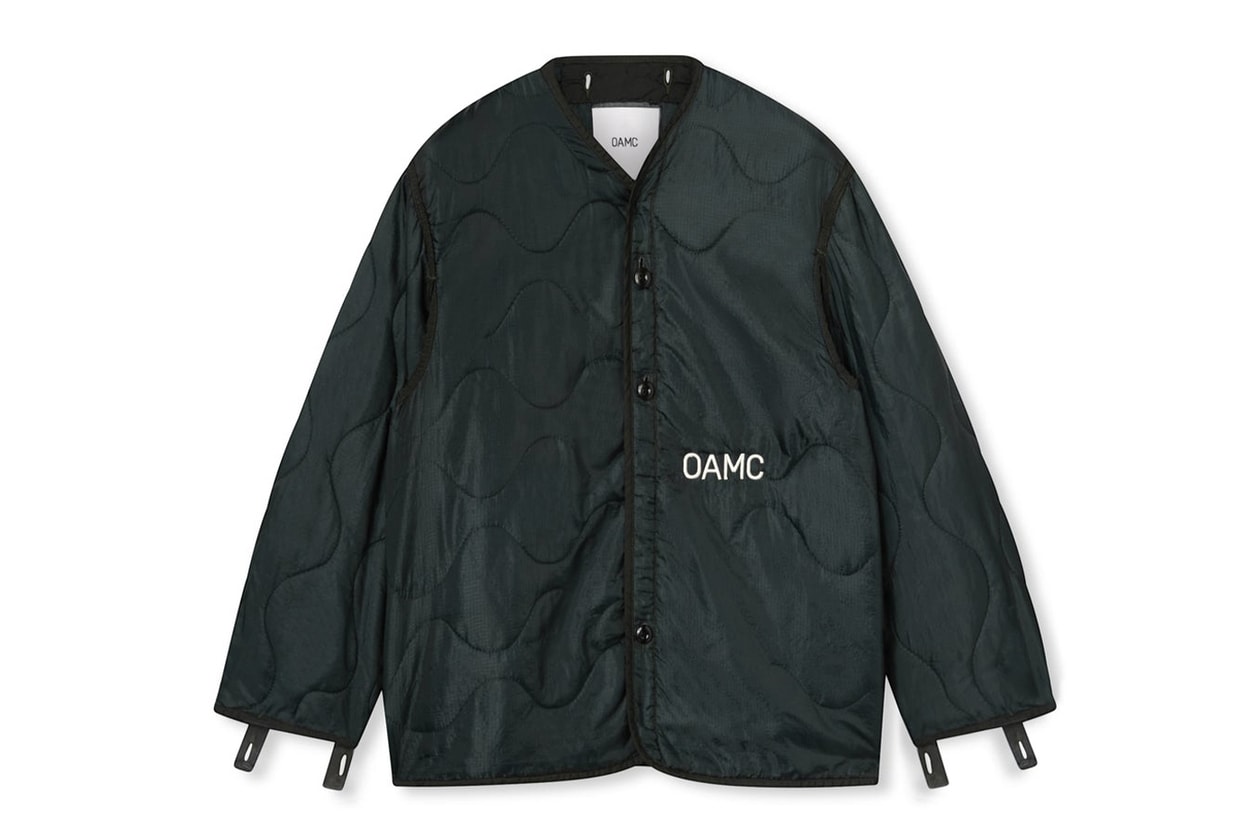 オーエーエムシーを象徴するピースメイカー ジャケットに“ダーク・ジェイド”カラーの新作が登場 OAMC Readies the Peacemaker Liner Jacket in a Jade Green Colorway