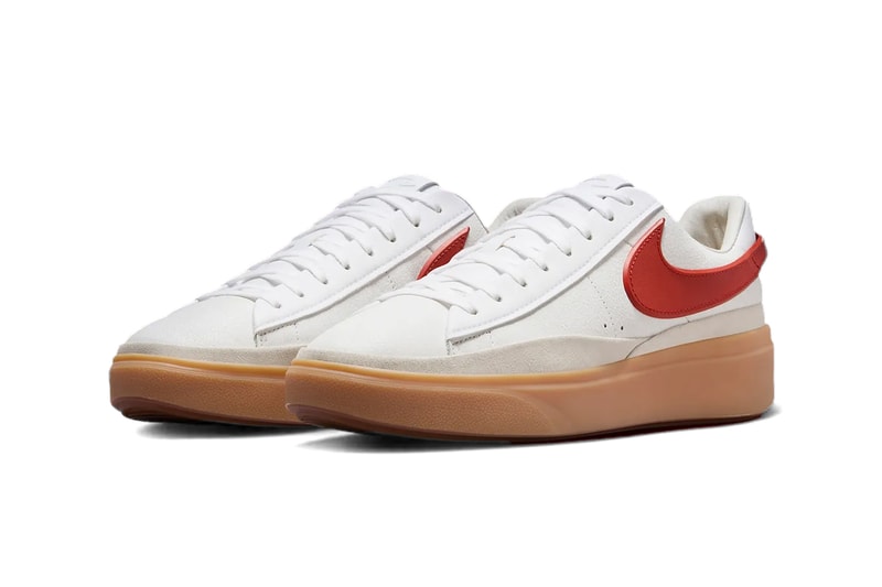 ナイキから立体的なスウッシュを備えた新型モデル ブレザーファントムローが登場 Official Look Nike Blazer Phantom Low in "White/Red" FN5820-100 goddess of victory low-top shoes hangtag sneakers