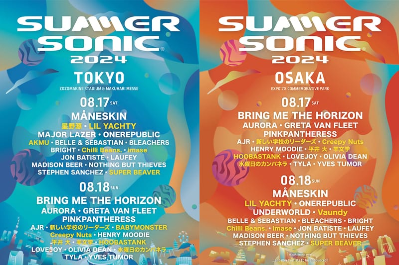 SUMMER SONIC 2024 の出演アーティスト第2弾が発表