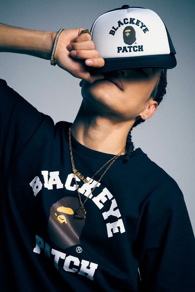 ア・ベイシング・エイプ x ブラックアイパッチのコラボコレクションがローンチ BAPE x BlackEyePatch Is Covered in Camo tokyo japan collab collaboration capsule collection spring summer baby milo plush artist japanese socks hat trucker logo brand camouflage Eyden, Bonbero, Candee, Kaneee, Kohjiya and Elle Teresa release link price drop march saturday website official graphic store