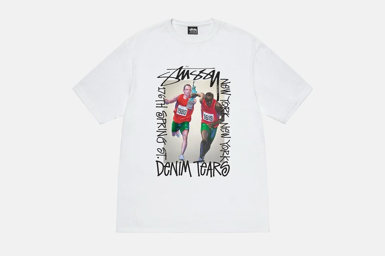 デニム ティアーズがステューシーとの最新コラボ Tシャツを発表 Denim Tears & STÜSSY Pass the Baton Tee release info