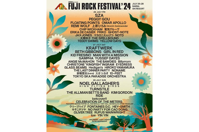 フジロック フェスティバル ’24 初日ヘッドライナーは SZA に決定 FUJI ROCK FESTIVAL ’24 SZA and 3rd line up info