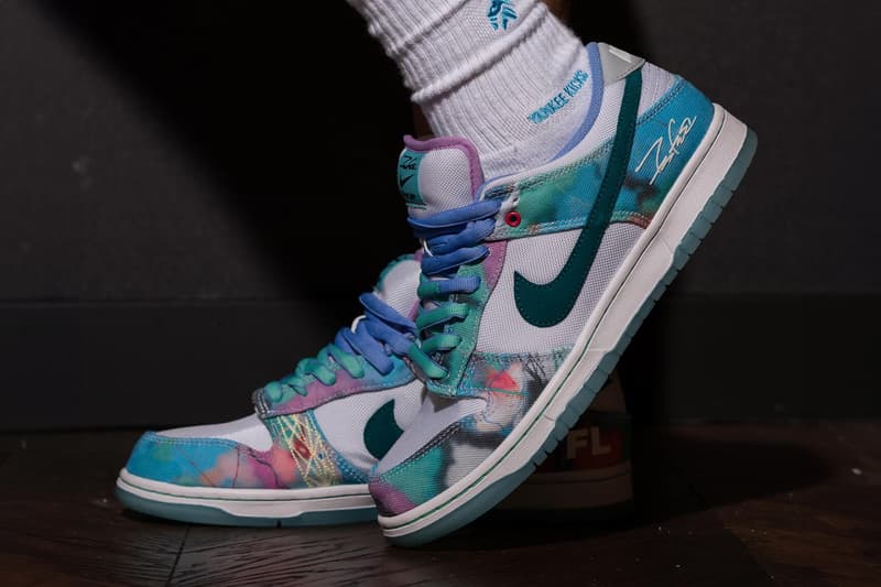 フューチュラ x ナイキ SB ダンクのディテールをチェック Futura x Nike SB Dunk Low detail look laboratories 2024 news