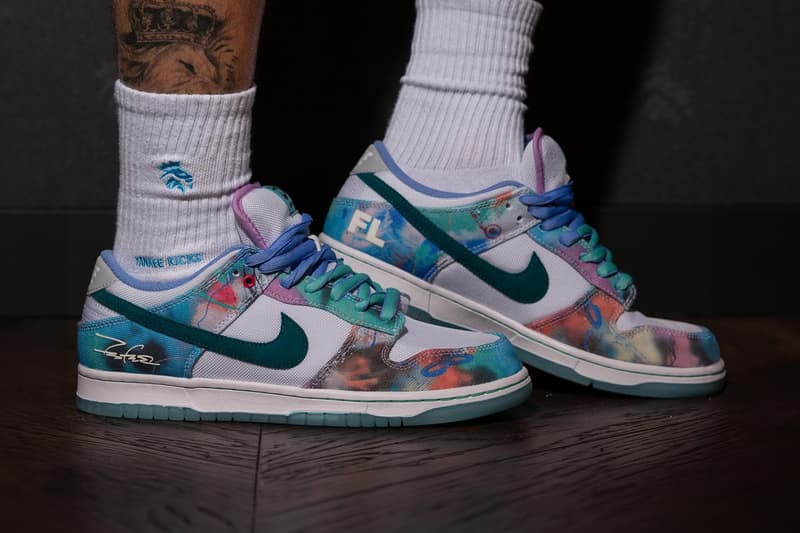 フューチュラ x ナイキ SB ダンクのディテールをチェック Futura x Nike SB Dunk Low detail look laboratories 2024 news