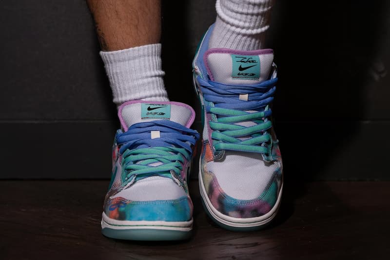 フューチュラ x ナイキ SB ダンクのディテールをチェック Futura x Nike SB Dunk Low detail look laboratories 2024 news