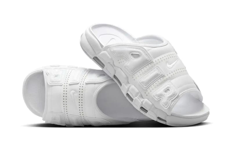 Nike Air More Uptempo Slide にクリーンなホワイトカラーを纏った新色 “Triple White” が登場