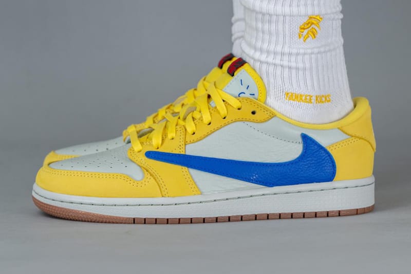 トラヴィス・スコット x Air Jordan 1 Low “Canary Yellow” の着用画像をチェック