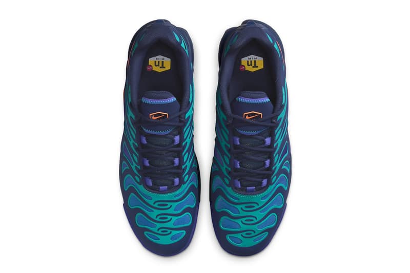 ナイキから新型エアマックスプラスドリフト “ミッドナイトネイビー”が登場 Nike Air Max Plus Drift Surfaces in "Midnight Navy" FD4290-400 release info total orange air max day sneaker comfort swoosh colorful eclectic