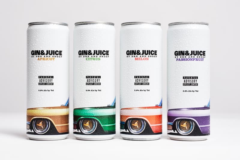 ドクター・ドレーとスヌープ・ドッグがカクテルブランド ジンアンドジュースを発表 dr dre snoop dogg rappers collaboration gin and juice can canned cocktail brand drink alcohol hard pack cost flavors launch