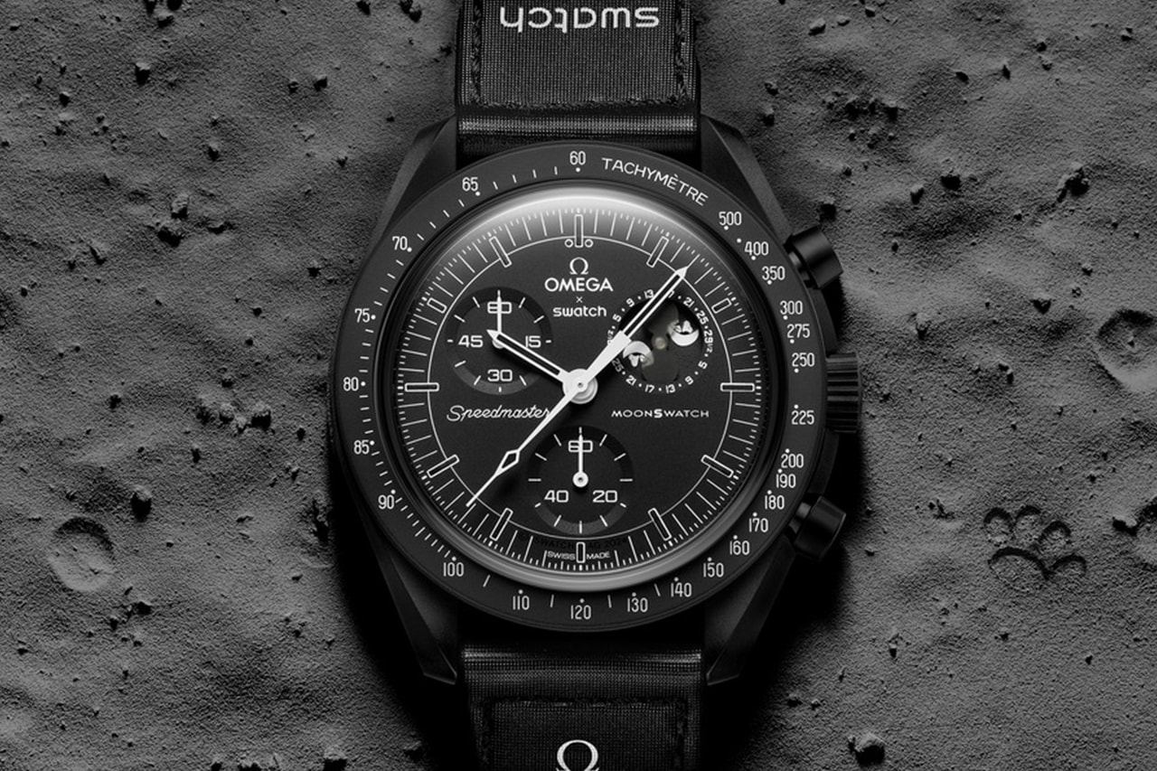 オメガ x スウォッチ  ムーンスウォッチからブラックカラーのスヌーピーモデルが登場 BIOCERAMIC MoonSwatch “MISSION TO THE MOONPHASE” new moon release info black snoopy