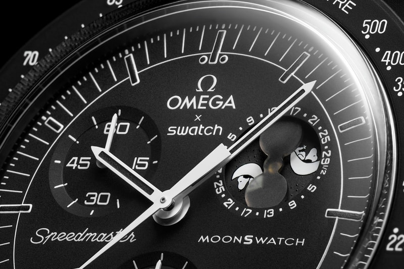 オメガ x スウォッチ  ムーンスウォッチからブラックカラーのスヌーピーモデルが登場 BIOCERAMIC MoonSwatch “MISSION TO THE MOONPHASE” new moon release info black snoopy