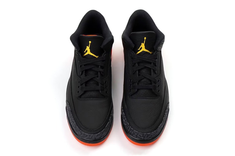 J.バルヴィン x エアジョーダン3 リオの全貌をチェック First Look at the J Balvin x Air Jordan 3 "Rio" Black/Solar Flare-Total Crimson Abyss jimmy butler new york city basketball pickup game never before seen colorway jordan brand