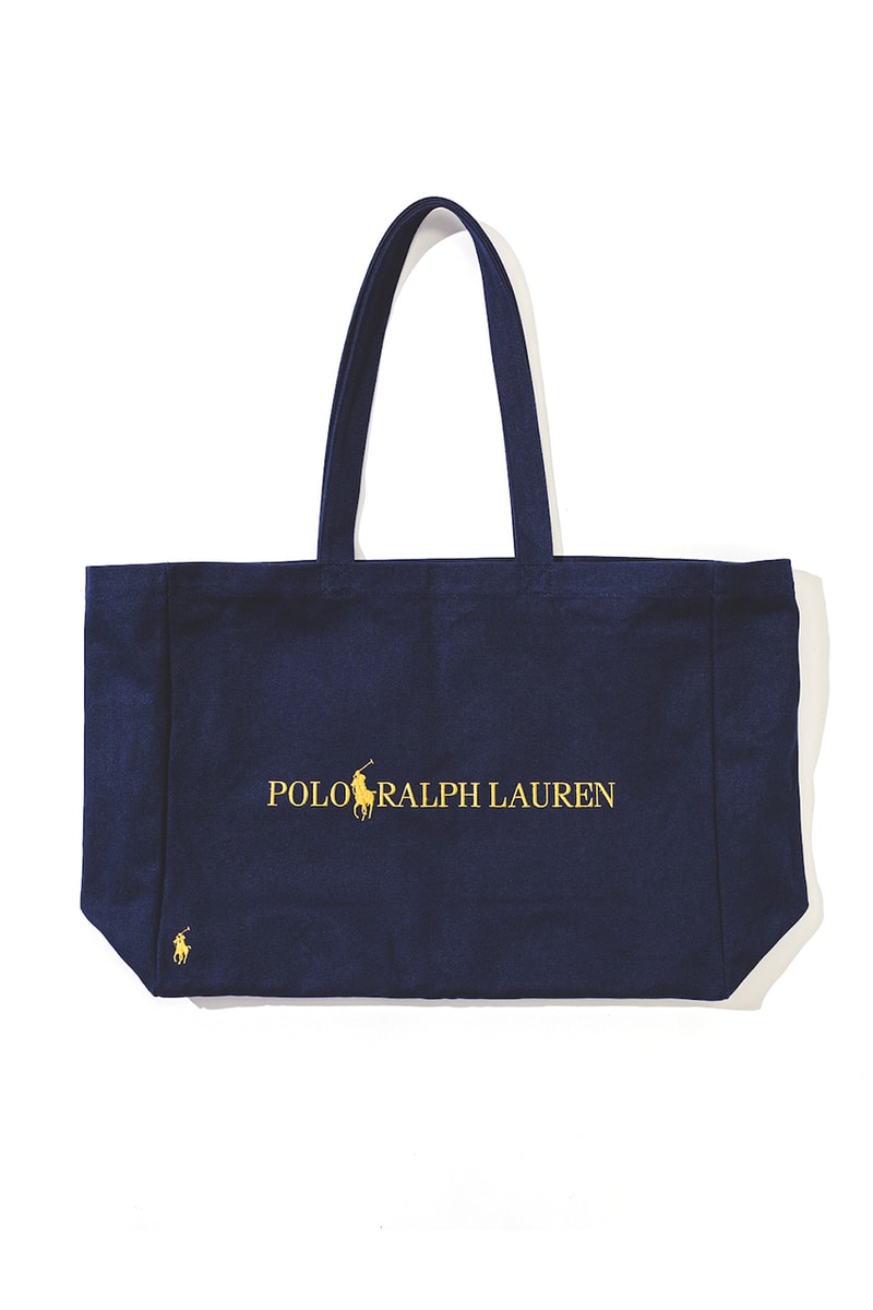 ビームスがポロ ラルフ ローレンのショッピングバッグをモチーフとした別注コレクション第3弾を登場 beams polo ralph lauren Navy and Gold Logo Collection release info
