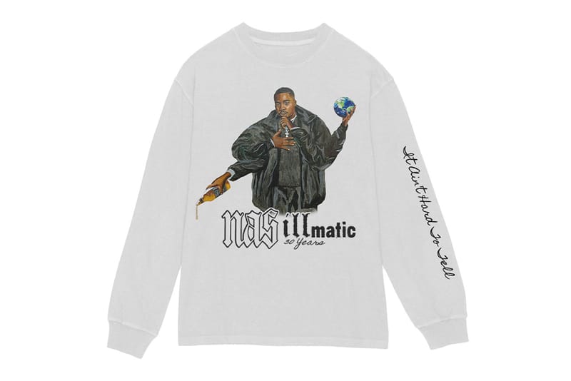 新品 国内未発売nas ナス ILLMATIC 30周年記念ロンT 赤 Lサイズ｜メンズ
