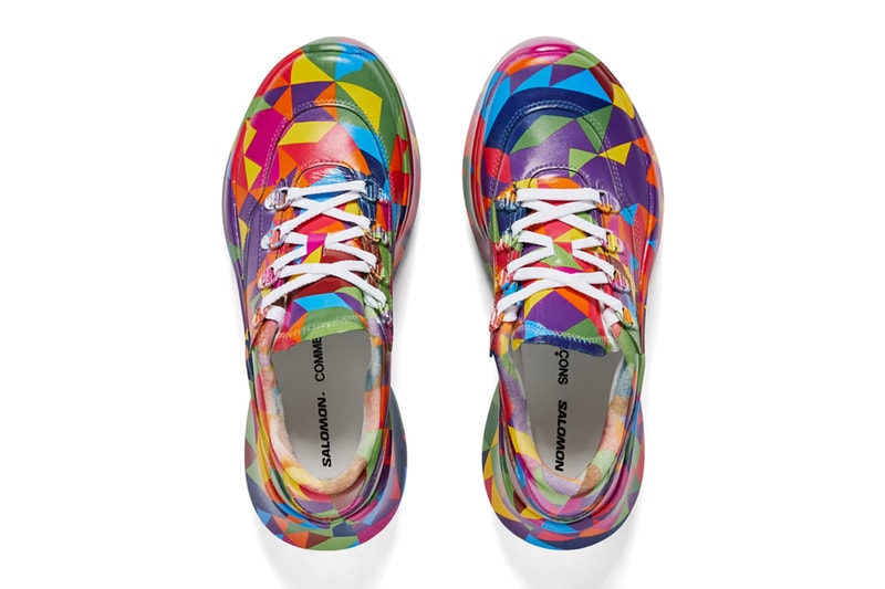 コム デ ギャルソンxサロモンよりマルチカラーのSR811が発売 comme des garcons cdg salomon sr811 platform sneaker multi color triangle paris fashion week runway womens official release date info photos price store list buying guide dover street market