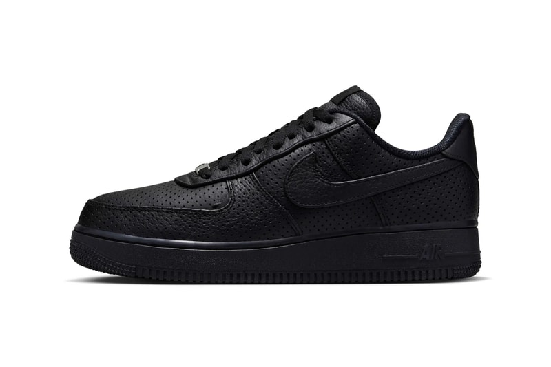 ナイキ エアフォース1 ローにパンチングレザー仕様の新作 “ブラック” が登場 Nike Air Force 1 Low Perforated Black HF8189-001 Release Info