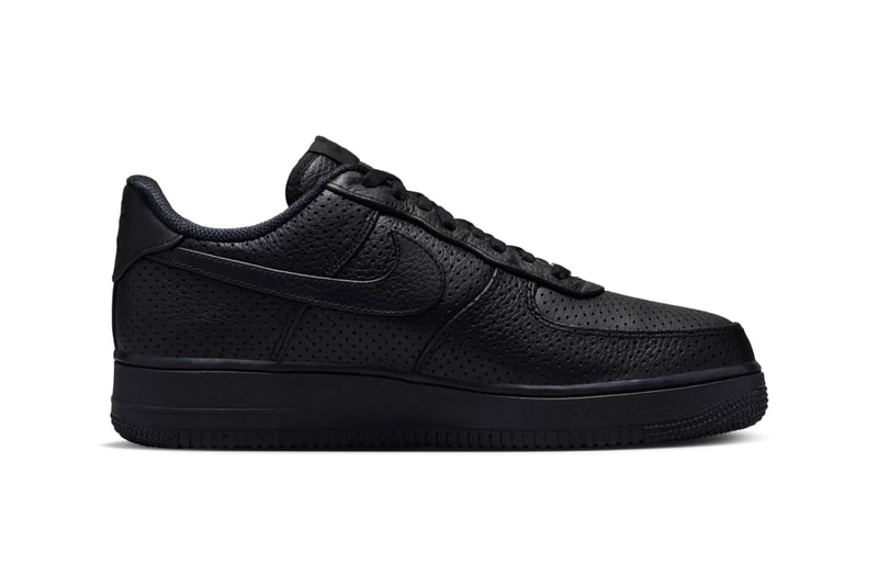 ナイキ エアフォース1 ローにパンチングレザー仕様の新作 “ブラック” が登場 Nike Air Force 1 Low Perforated Black HF8189-001 Release Info