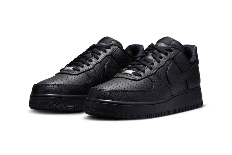 ナイキ エアフォース1 ローにパンチングレザー仕様の新作 “ブラック” が登場 Nike Air Force 1 Low Perforated Black HF8189-001 Release Info