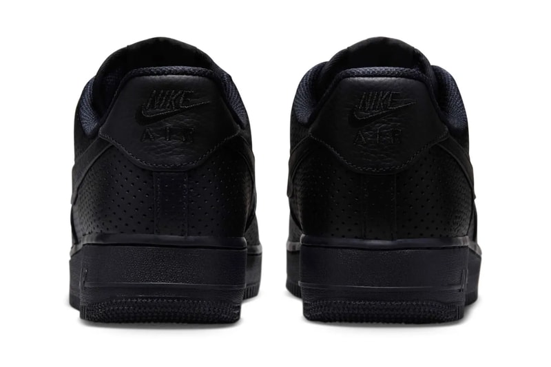 ナイキ エアフォース1 ローにパンチングレザー仕様の新作 “ブラック” が登場 Nike Air Force 1 Low Perforated Black HF8189-001 Release Info