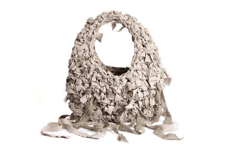 アワーレガシーのクロシェバッグ第4弾がDSMGにて5個限定で発売 Our Legacy Fourth Volume Handcrafted Crochet Bags Spring 2024 washed grey Torino stripe pink cast chain twill Release Info