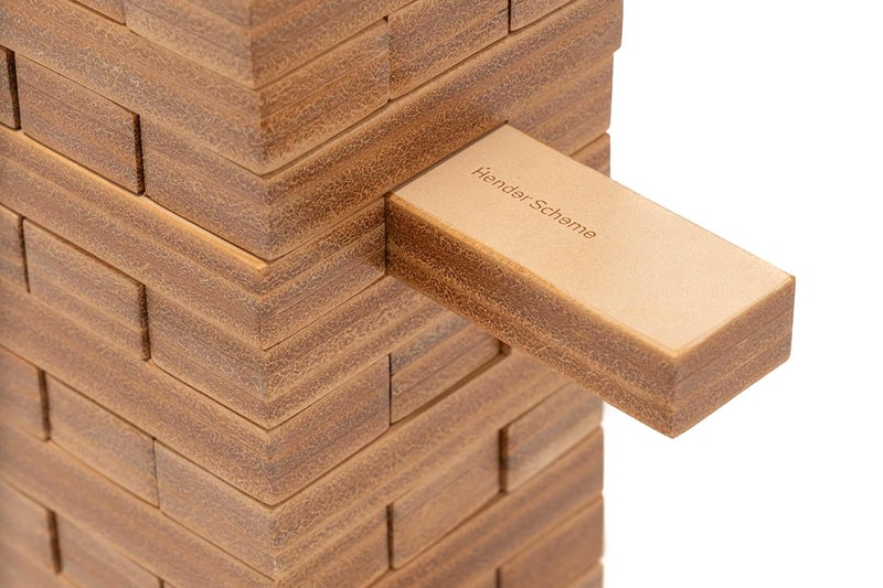 エンダースキーマから経年変化も楽しめるオールレザー製タワーゲームが発売 Hender Scheme Jenga Tanned Leather Blocks natural cow vegetable set design construction price 1437 usd haven online retail store