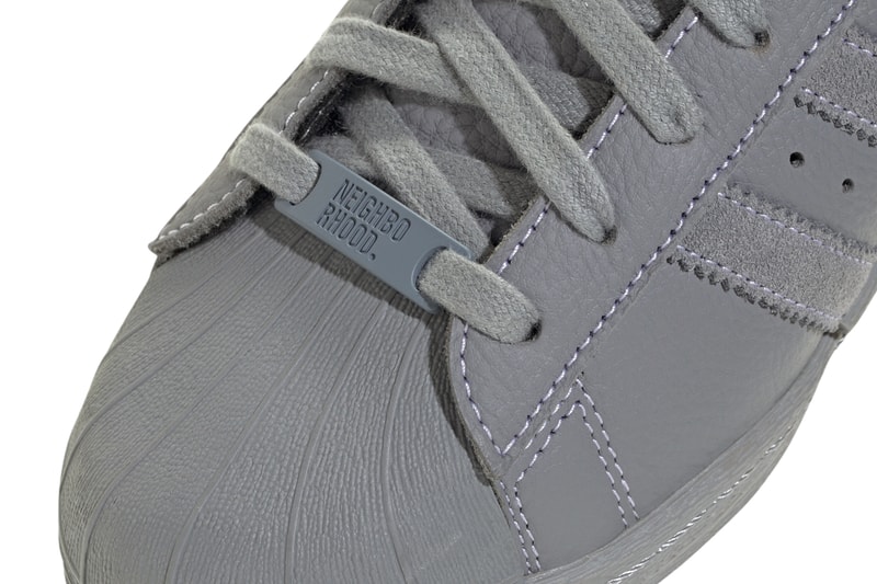 ネイバーフッド x アディダス オリジナルス スーパースターのディテールをチェック NEIGHBORHOOD adidas Superstar Cement Gray IE6115 Release Shinsuke Takizawa date info store list buying guide photos price