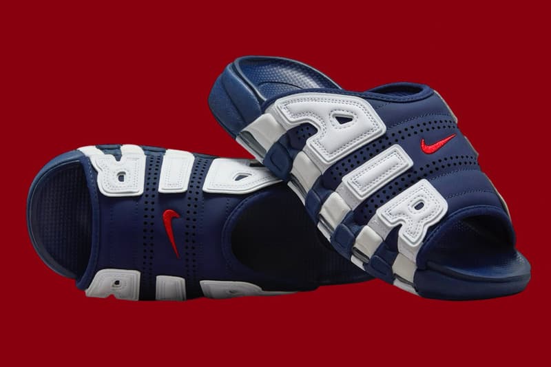 ナイキから名作 エア モア アップテンポ “オリンピック” のスライドタイプが登場との噂 Nike Air More Uptempo Slide “Olympic” release rumor