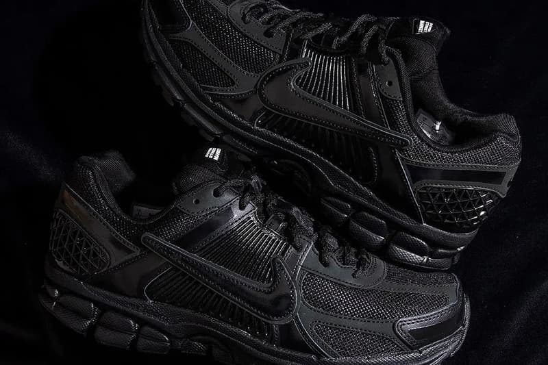 ドーバーストリートマーケット x ナイキによる“オールブラック”のズーム ボメロ 5が登場 Official Look at the Dover Street Market x Nike Zoom Vomero 5 "Black" FZ3313-001 sneak peek running shoes collaboration