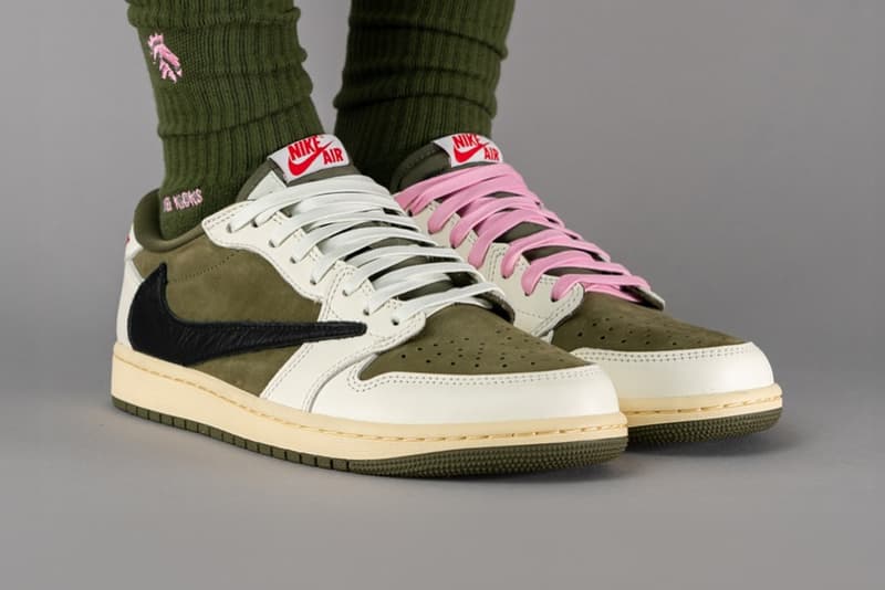 トラヴィス・スコット x エアジョーダン1 ロー OG ミディアムオリーブの着用画像をチェック Travis Scott Air Jordan 1 Low OG Olive DM7866-200 Rumor release date info store list buying guide photos price 2025 Medium Olive/Black/Sail/Muslin