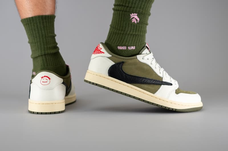 トラヴィス・スコット x エアジョーダン1 ロー OG ミディアムオリーブの着用画像をチェック Travis Scott Air Jordan 1 Low OG Olive DM7866-200 Rumor release date info store list buying guide photos price 2025 Medium Olive/Black/Sail/Muslin