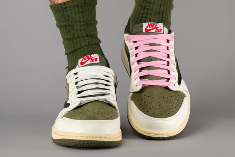 トラヴィス・スコット x エアジョーダン1 ロー OG ミディアムオリーブの着用画像をチェック Travis Scott Air Jordan 1 Low OG Olive DM7866-200 Rumor release date info store list buying guide photos price 2025 Medium Olive/Black/Sail/Muslin