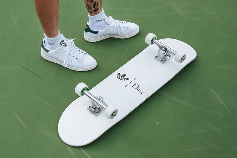 ダイムがアディダススケートボーディングとの最新コラボレーションを発売 Dime Drops New adidas Stan Smith and Adilette Ayoon Slides Collaboration sneakers shoes montreal canadian skate brand skateball 