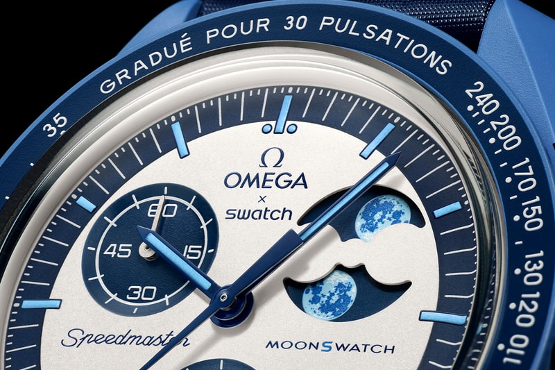 オメガ x スウォッチ ムーンスウォッチに“ブルームーン”から着想を得た新作が登場 OMEGA SWATCH Bioceramic MoonSwatch MISSION TO THE SUPER BLUE MOONPHASE release info