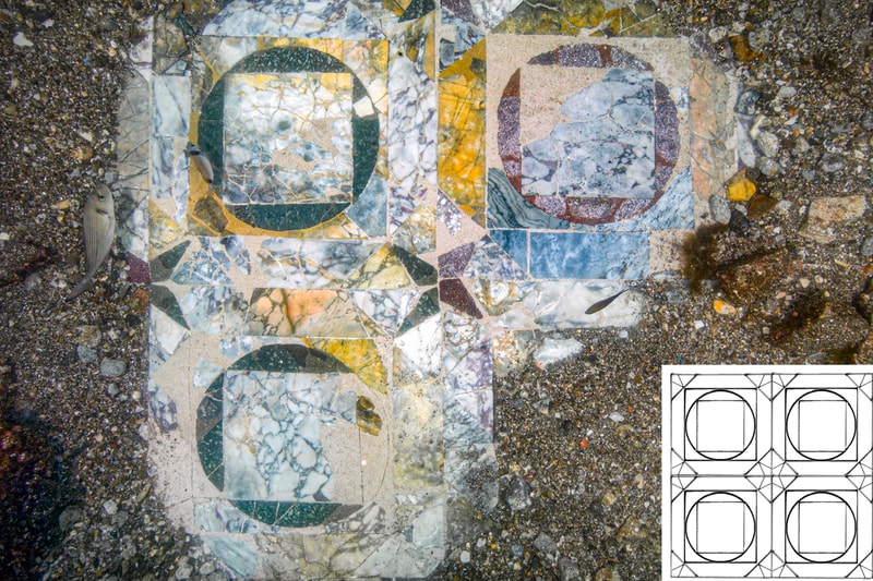 ナポリ沖の海底にローマ時代のモザイク画を発見 Nappli seafloor mosaics