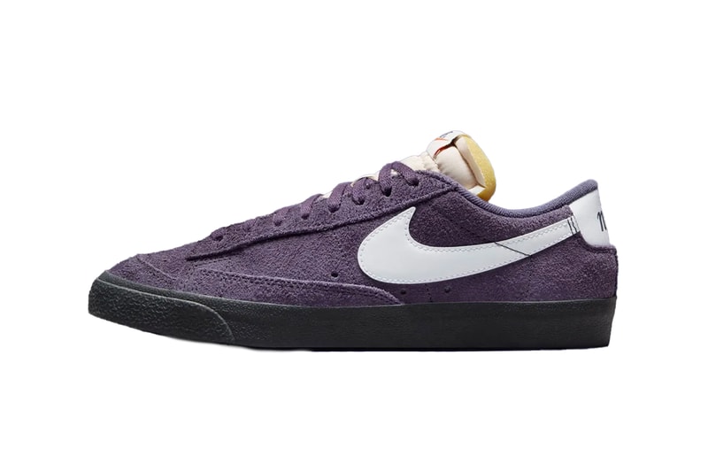 ナイキのクラシックなブレザーロー‘77ヴィンテージより新作ダークライジン/ブラックが登場 Nike Blazer Low ‘77 Vintage "Dark Raisin/Black" FQ8060-500 Release Info Swoosh hairy suede foam tongue 