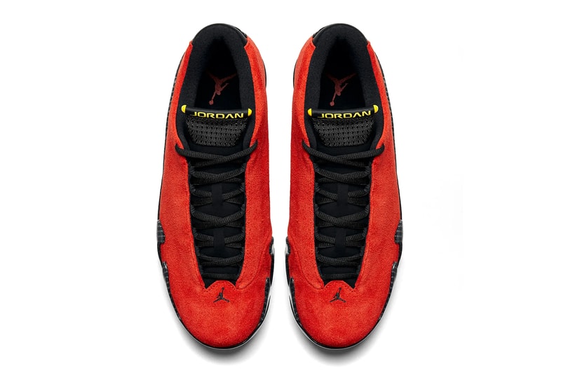 エアジョーダン14“フェラーリ”が2025年夏に帰ってくる Air Jordan 14 "Ferrari" To Return Next Year IF5015-600 swoosh suede carbon fiber red yellow speed racecar italian craftsmanship retro basketball shoe sneaker jumpman jordan brand