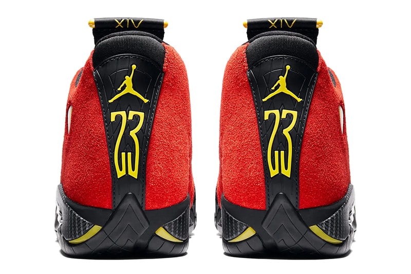 エアジョーダン14“フェラーリ”が2025年夏に帰ってくる Air Jordan 14 "Ferrari" To Return Next Year IF5015-600 swoosh suede carbon fiber red yellow speed racecar italian craftsmanship retro basketball shoe sneaker jumpman jordan brand