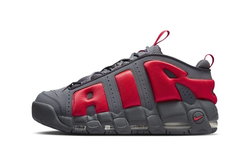 ナイキエアモアアップテンポローより新作 ダークグレー/ライトクリムソンが登場 Official Look at the Nike Air More Uptempo Low "Dark Grey/Light Crimson" FZ3055-002  Dark Grey/Light Crimson-Metallic Silver release info holiday 2024 black white