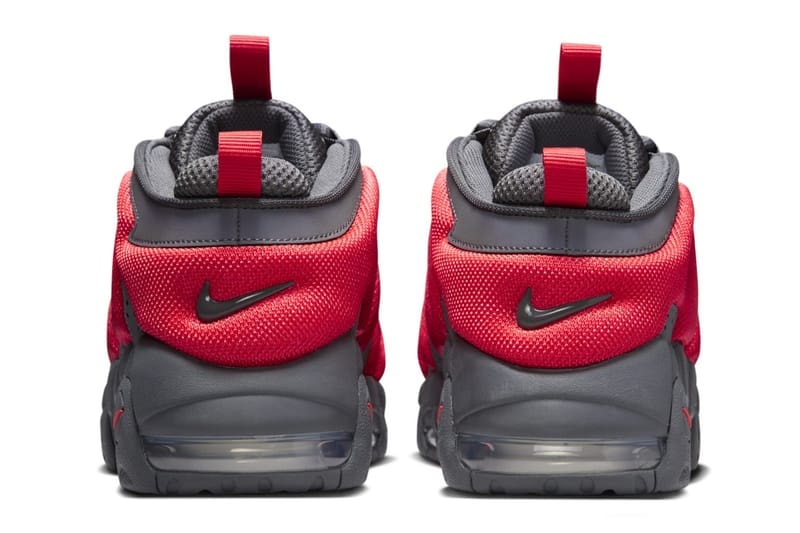 ナイキエアモアアップテンポローより新作 ダークグレー/ライトクリムソンが登場 Official Look at the Nike Air More Uptempo Low "Dark Grey/Light Crimson" FZ3055-002  Dark Grey/Light Crimson-Metallic Silver release info holiday 2024 black white