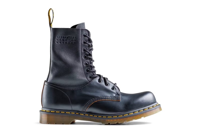 エムエム6 メゾン マルジェラ x  初コラボシューズが発売 MM6 Maison Margiela Drops Dual Toned Dr. Martens fw24 fall winter 2024 1460 black leather boot low top oxford