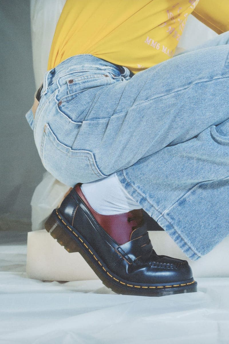 エムエム6 メゾン マルジェラ x  初コラボシューズが発売 MM6 Maison Margiela Drops Dual Toned Dr. Martens fw24 fall winter 2024 1460 black leather boot low top oxford