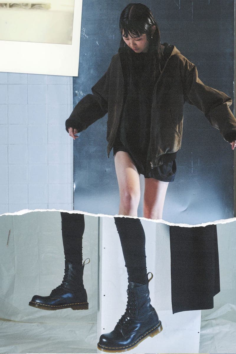 エムエム6 メゾン マルジェラ x 初コラボシューズが発売 MM6 Maison Margiela Drops Dual Toned Dr. Martens fw24 fall winter 2024 1460 black leather boot low top oxford