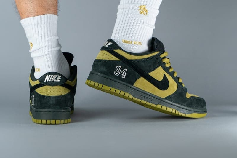 シュプリーム x ナイキ SB ダンク ロー “キャンパー グリーン” のディテールをチェック Supreme Nike SB Dunk Low Camper Green HQ8487-300 Info release date store list buying guide photos price