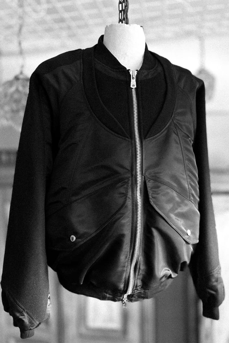 Joichiro Tatsuyoshi フライトジャケット MA-1 ナイロンブルゾン 辰吉丈一郎 Lサイズ ブラック sj.0034AW25-black x gray フォーファーライニングフライトジャケット