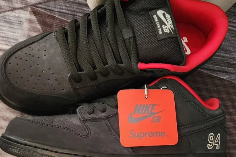 シュプリーム x ナイキ SB ダンクローに初見カラー “ブラック” が浮上 Supreme x Nike SB Dunk Low “Black” first look