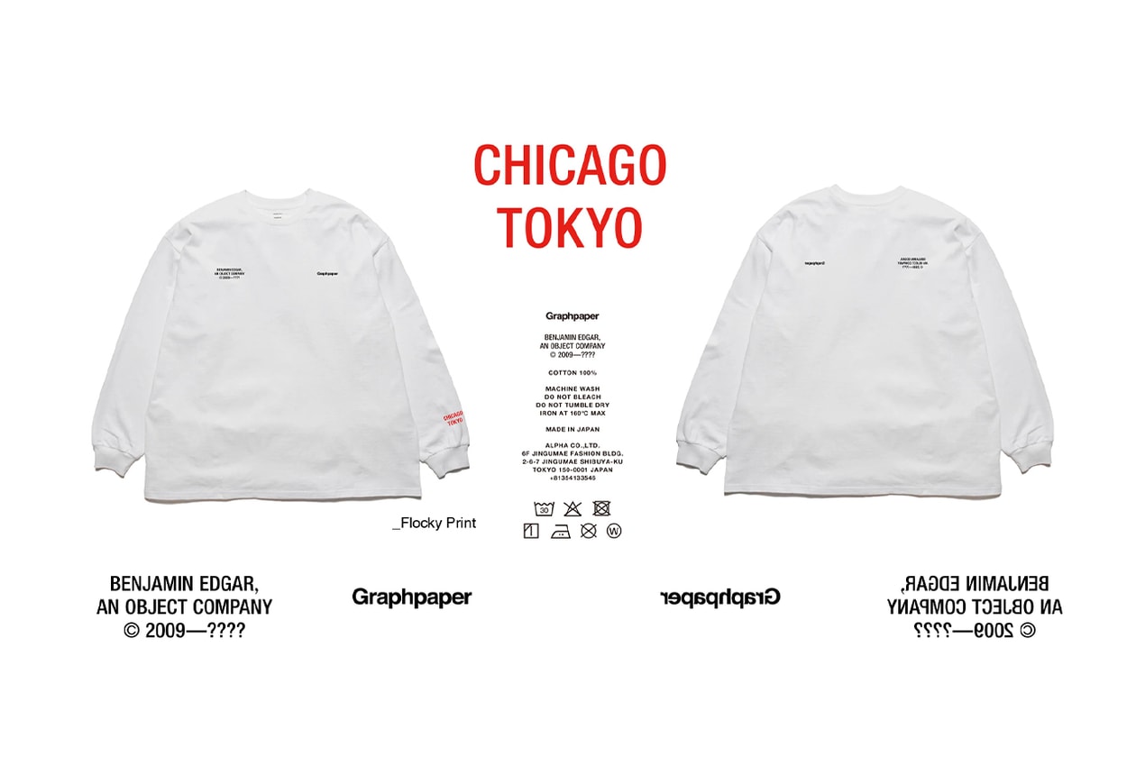 グラフペーパーから ベンジャミン・エド‬ガーとのコラボロングスリーブTシャツが登場BENJAMIN EDGAR for Graphpaper Long Sleeve Tee