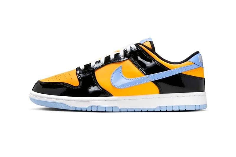 ナイキからパテントレザーを使用したダンクローが登場 nike sb dunk low patent leather paramount blue black laser orange