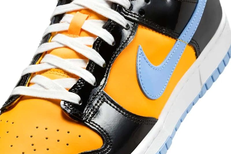 ナイキからパテントレザーを使用したダンクローが登場 nike sb dunk low patent leather paramount blue black laser orange